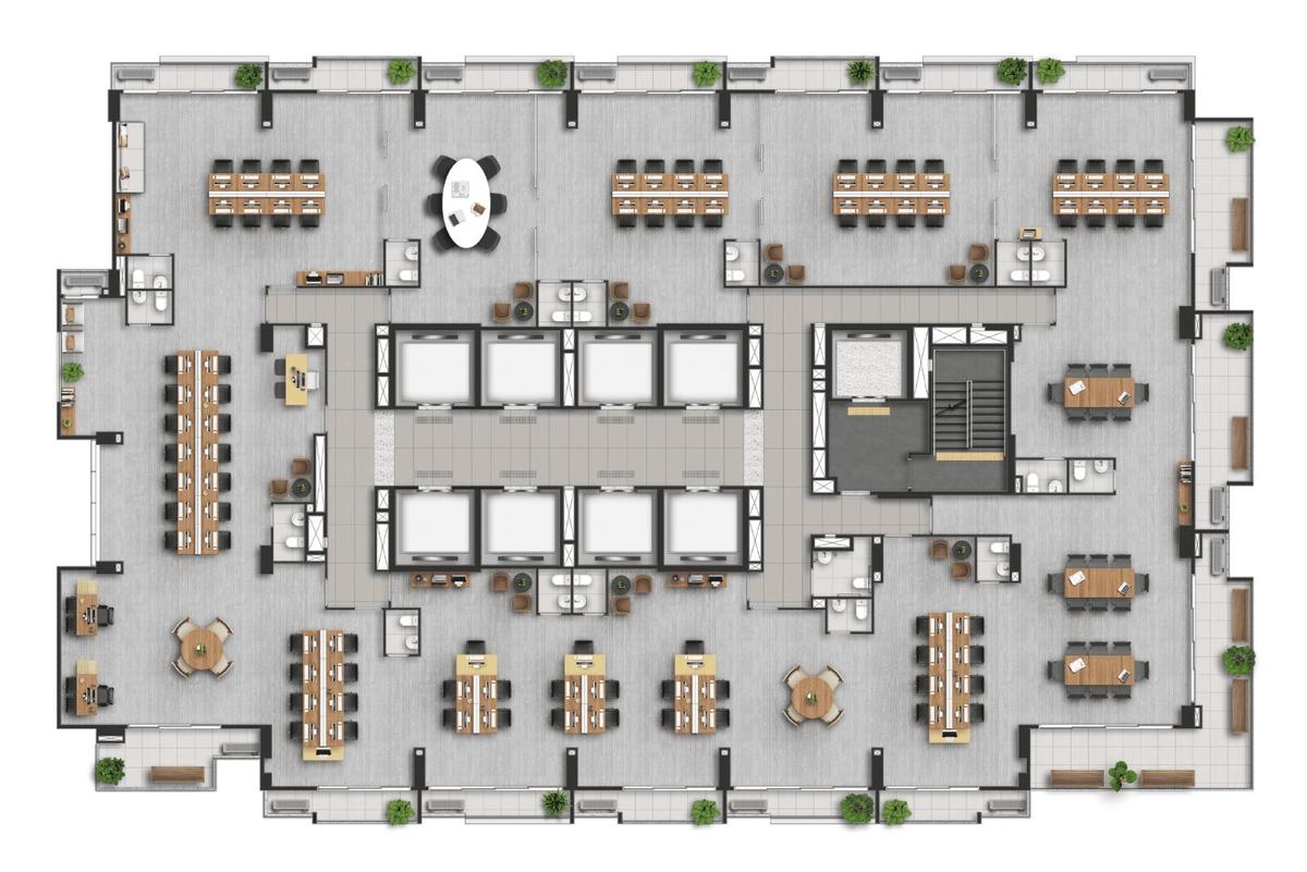 Planta 03 - 817m² - sala - opção