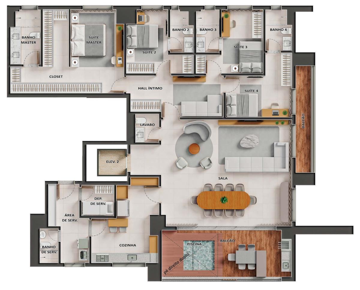 Planta 06 - 4 dorm 250m²