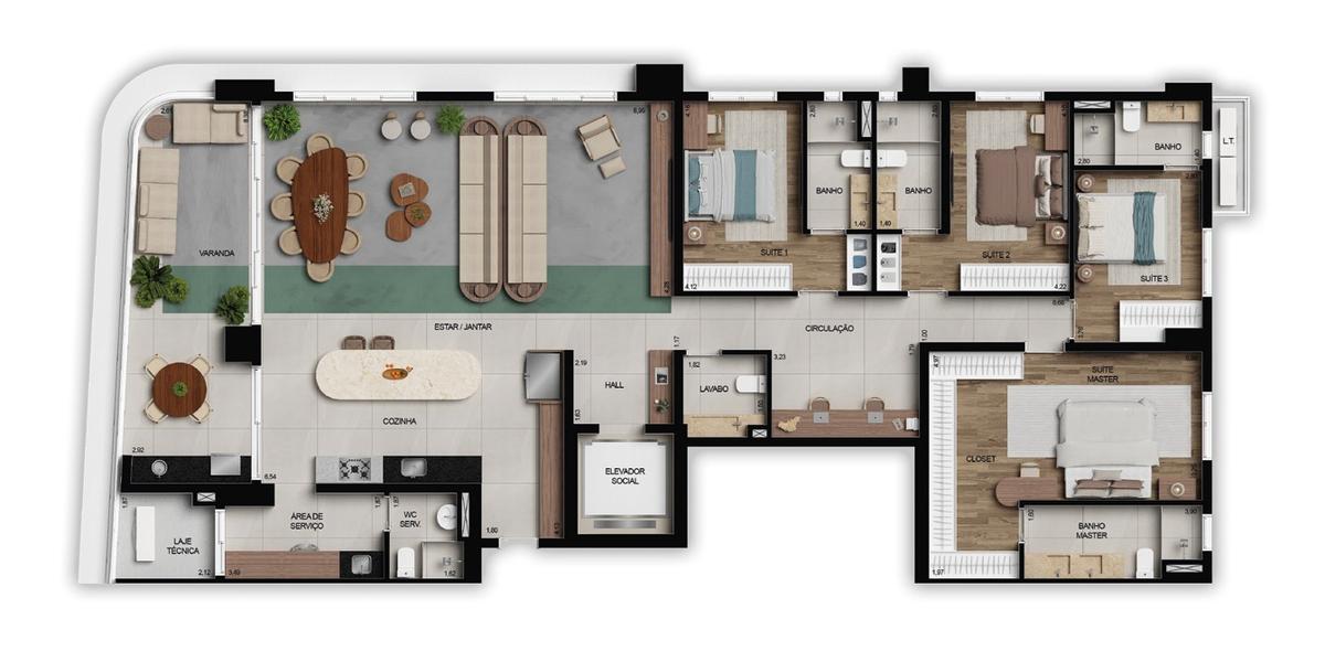 Planta 02 - 4 dorm 235,86m²
