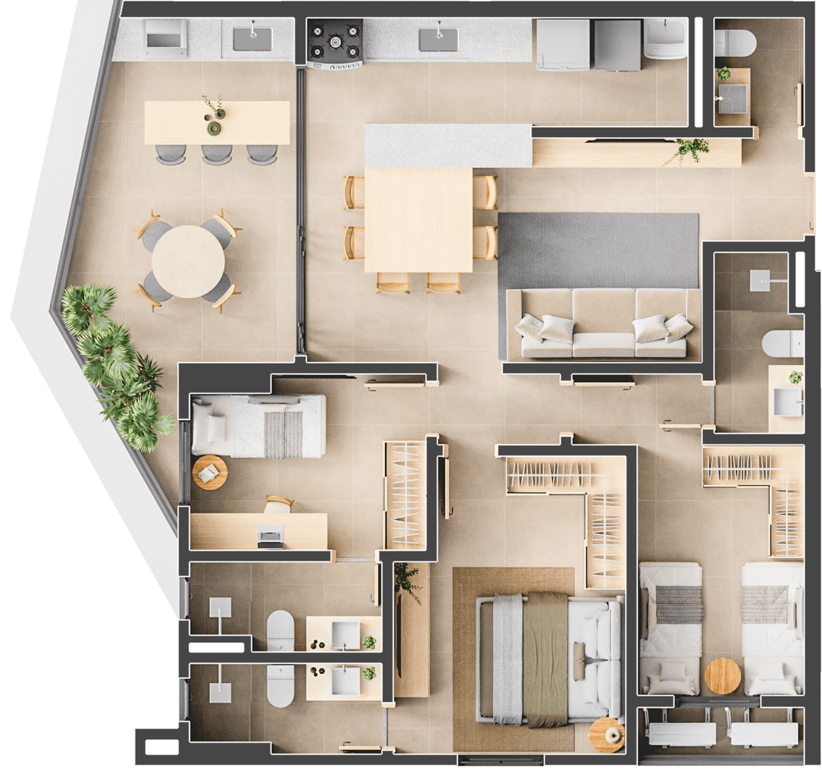 Planta 07 - 3 dorm 94m²