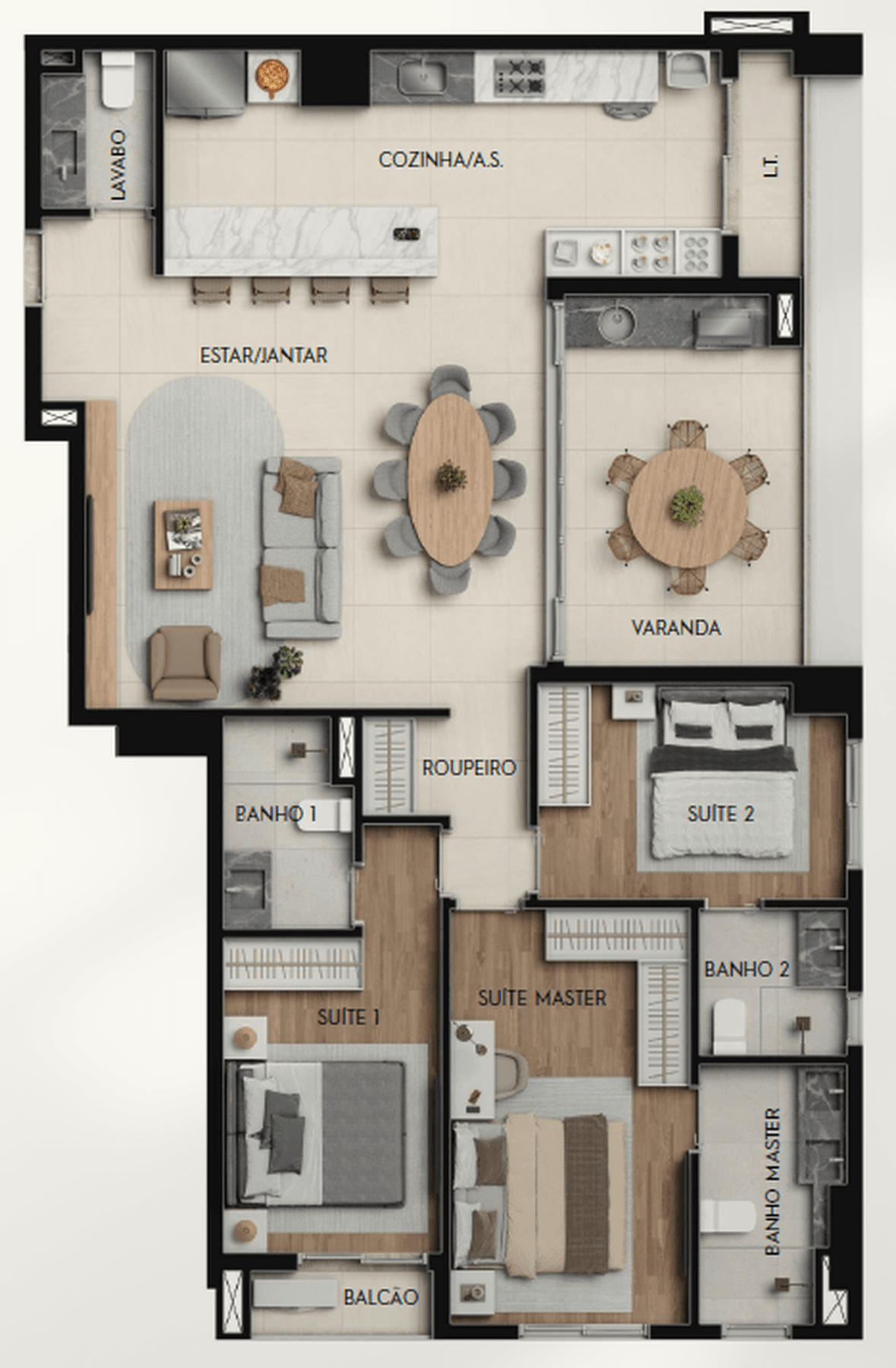 Planta 06 - 3 dorm 125,69m²