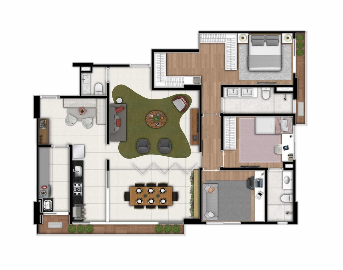Planta 06 - 3 dorm 130 24m²
