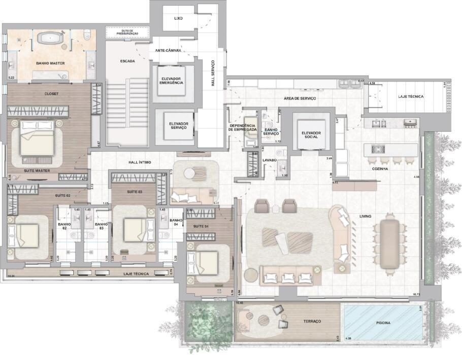 Planta 03 - 4 dorm 323 43m²