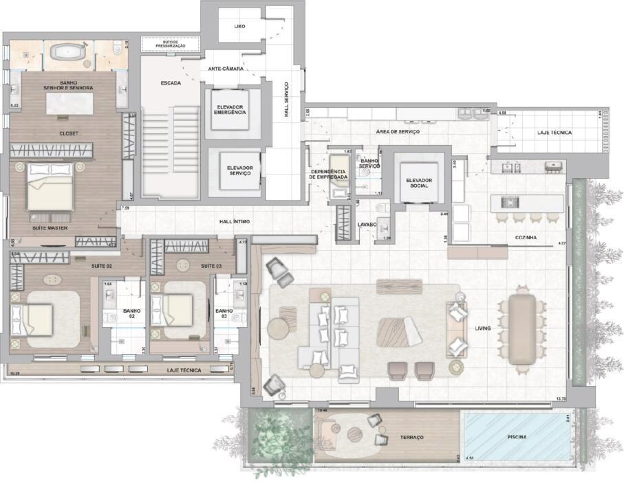 Planta 06 - 3 dorm 360m²