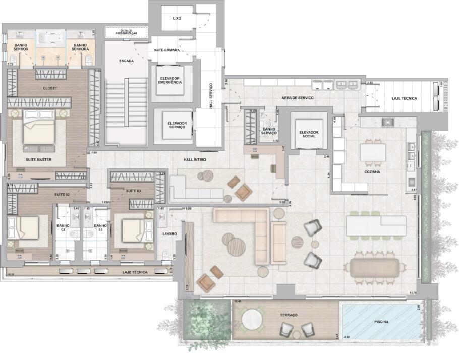 Planta 07 - 3 dorm 360m² - opção