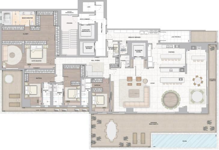 Planta 13 - 4 dorm 544 26m² - garden