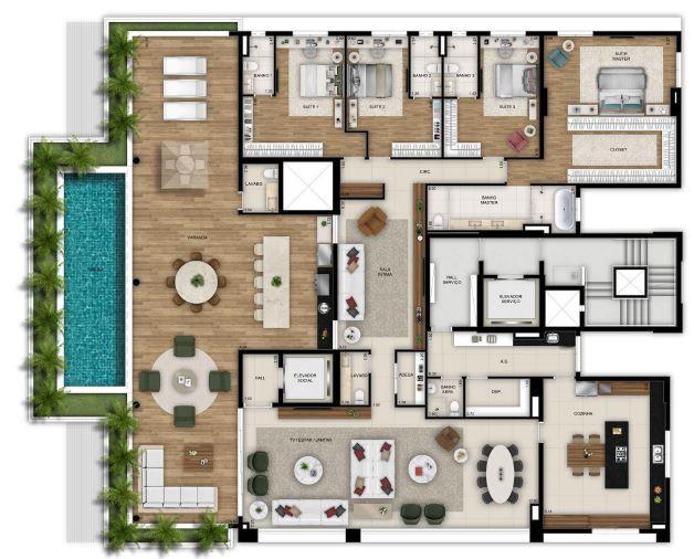 Planta 09 - 4 dorm 504 22m² - cobertura horizontal