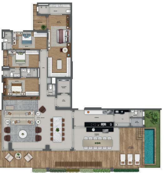 Planta 11 - 4 dorm 374m²