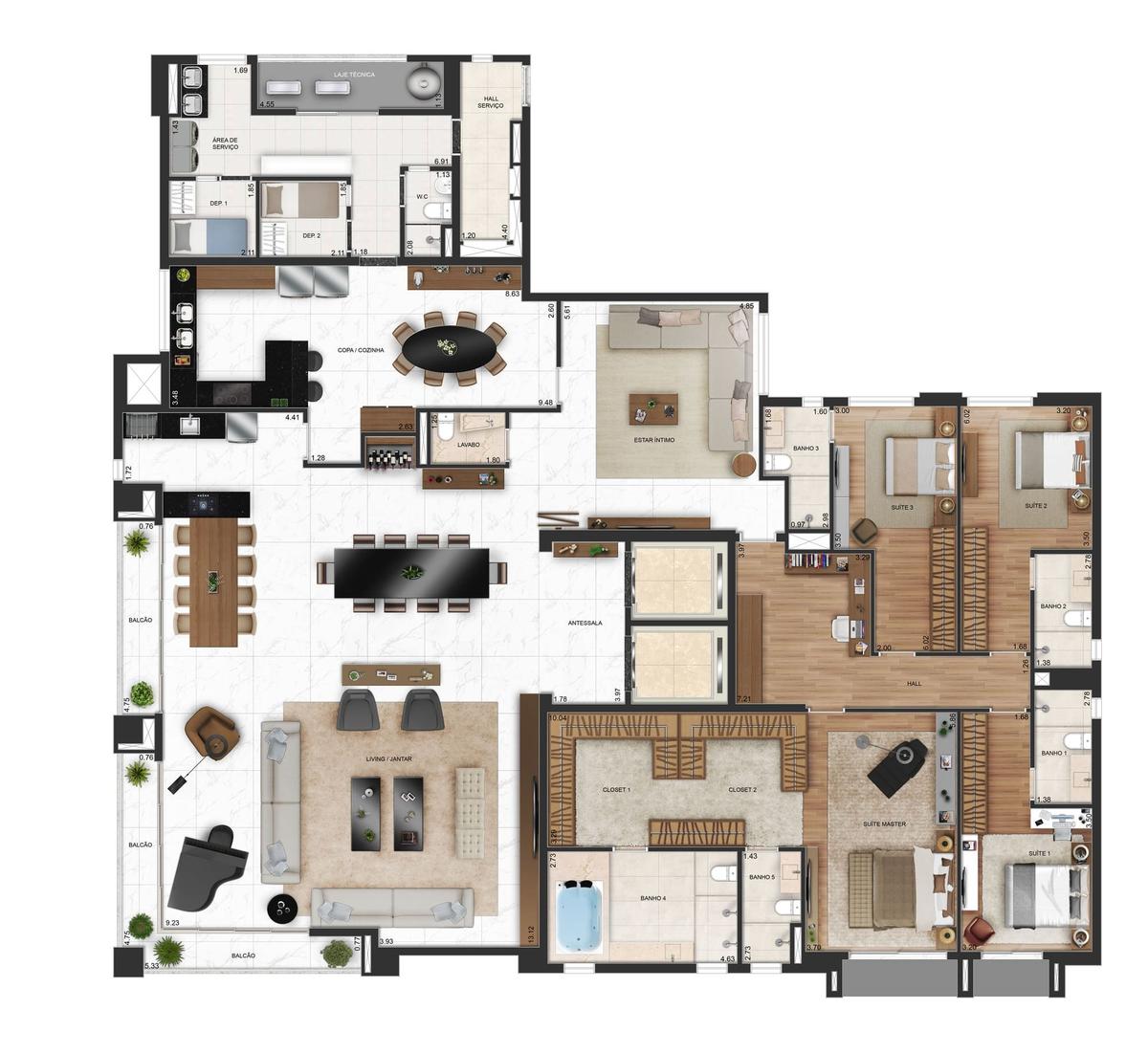 Planta 02 - 4 dorm 450 83m²