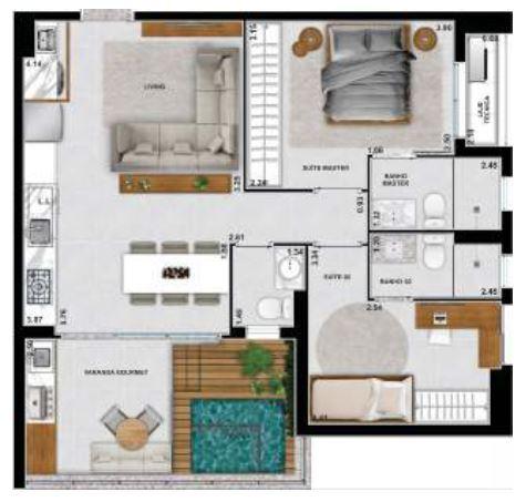 Planta 07 - 2 dorm 86m²