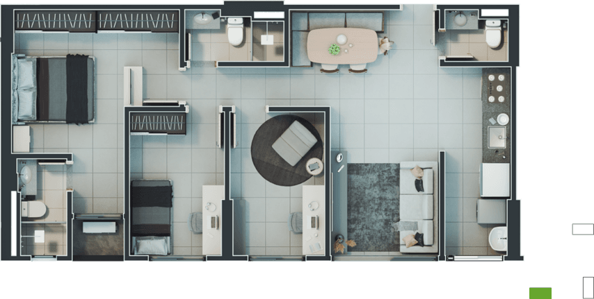 Planta 09 - 3 dorm 78 24m²