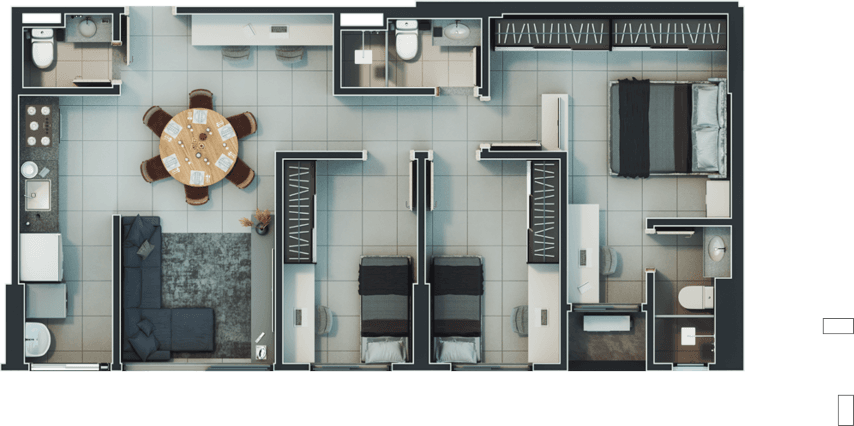 Planta 10 - 3 dorm 78 18m²