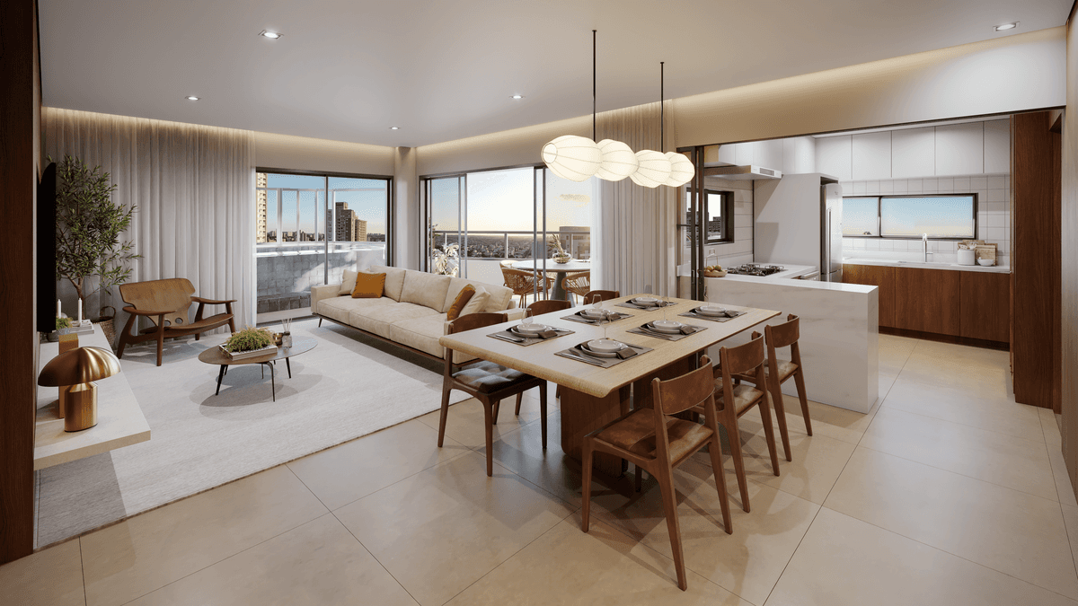 Sala de estar/Jantar Apto 181m² 